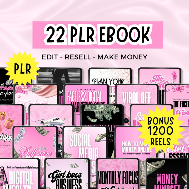 22 PLR Boss Babe eBook Bundle | Editable Canva Templates