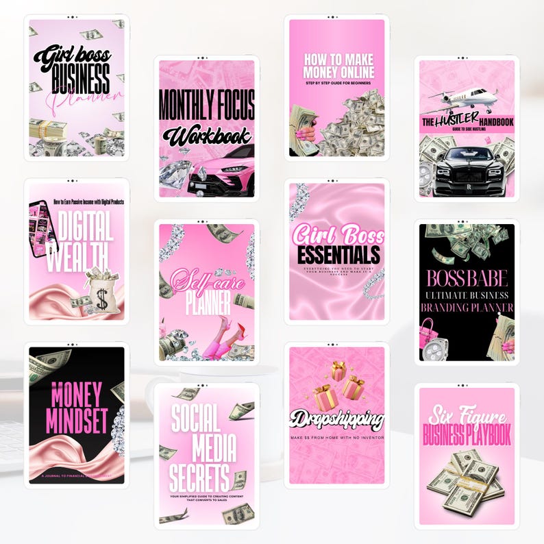 22 PLR Boss Babe eBook Bundle | Editable Canva Templates